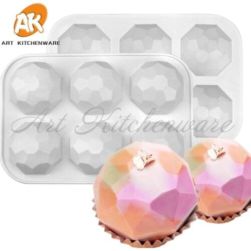 ​3D Diamond Chocolate Mold Mousse Cake Silicone Mould Cookie Fondant Pastry Making Molds Cake Decorating Tool Baking Accessories