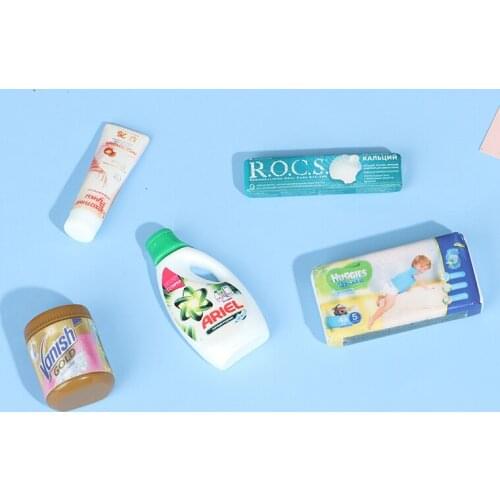 4Pcs Dollhouse Mini Supermarket Daily Necessities Miniature Doll House Pretend Play Kitchen Decor Accessories For Children Gifts