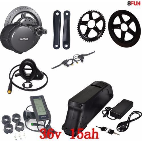 8fun/bafang 36V 500W Motor Wheel BBS02+36V 15AH Electric Bicycle battery 36V 500W use Samsung cell Lithium ion Battery