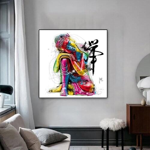 Abstract Buddha Statues Posters Wall Canvas Art and Prints Buddhist Art Pictures Home Wall Decoration for Living Room Decor Art