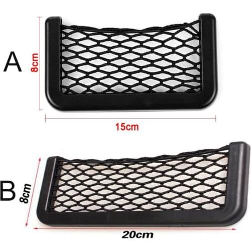 1PC Car Organizer Storage Bag Auto Back Rear Mesh Holder For Phone Wallet Key Storage Car Accessories 20*8CM 8*15CM Universal