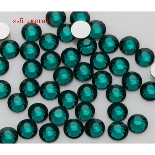 Free Shipping 1440pcs/Lot ss5(1.7-1.9mm) Emerald Flat Back Nail Art Non Hot Fix Glue on Rhinestones