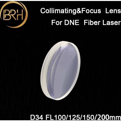 BRH High Quality DNE Fiber Laser Focusing Lens Collimator Lens D34 F120/125/150/200mm for DNE Bystronic Fiber Laser