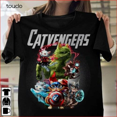 Catvengers Cat Mixes Super Heroes Men T-Shirt Cotton S-5XL Black