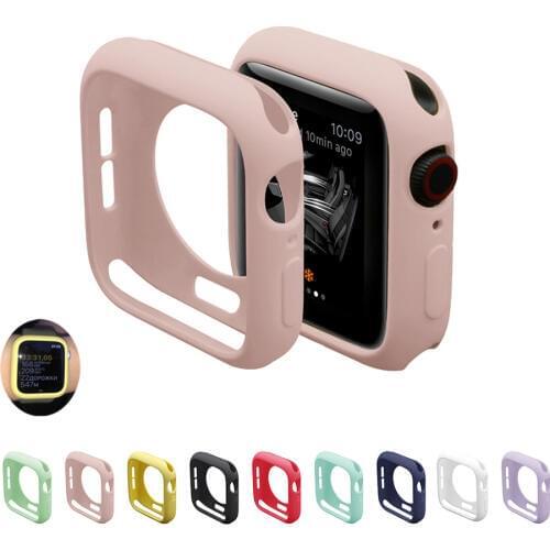 Case For Apple Watch 5 4 band 44mm 40mm silicone case iwatch 3 2 1 band 42mm 38mm cover Shatter-Resistant All-Around cover shell