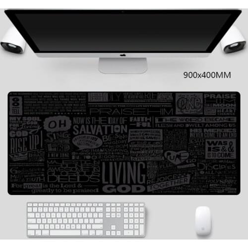 Black Mouse-pad Professional Simple Word Desktop Play Mat Dirt-resist PC Keyboard Anti-slip Rubber XXL for Table Pads