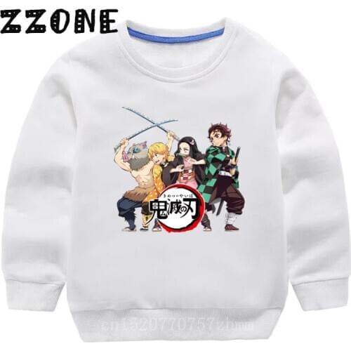 Childrens Hoodies Kids Anime Demon Slayer Print Sweatshirts Baby Blade of Ghost Pullover Tops Girls Autumn Clothes,KYT5392