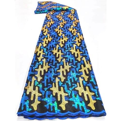 Double Color Sequin French Net Lace Fabric 2021 High Quality Embroidery Mesh Bridal Nigerian Wedding Dress Lace Sewing F3204