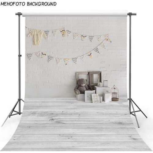 Photography Backdrops Princess 5x7 Birthday Party Flags Banners White Gift Vintage Wood Floor Photography Studio Backgrounds