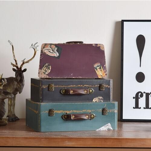 Texture Leather Case Suitcase suitcase suitcase storage box antique box photography photography props cloakroom accessories