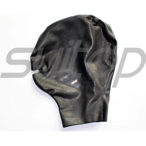 Suitop latex Hoods Open mouth only with back zip