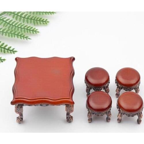 Wooden Dollhouse Furniture Set Dollhouse Miniature Dining Table Chair Wooden Dollhouse Furniture Set