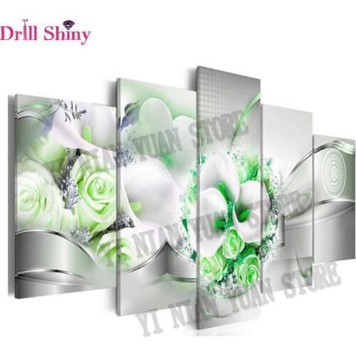 Full Square 5D DIY Diamond Painting Multi-picture Rose Orchid Diamond Embroidery Cross Stitch kits Mosaic Sticker Home Decor