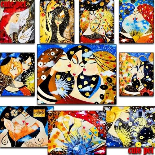 New square round Drill Diy Diamond Painting Doodle abstract woman Cross Stitch Kits 5D Diamond Mosaic Embroidery Mosaic Decor