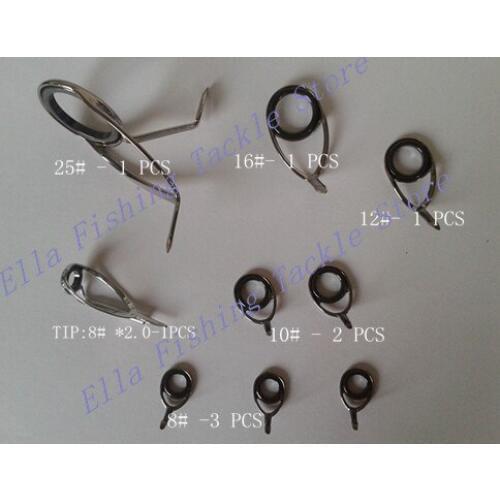 Fishing rod Guide Fly Fishing Rod parts repair guide 1 SET silver color