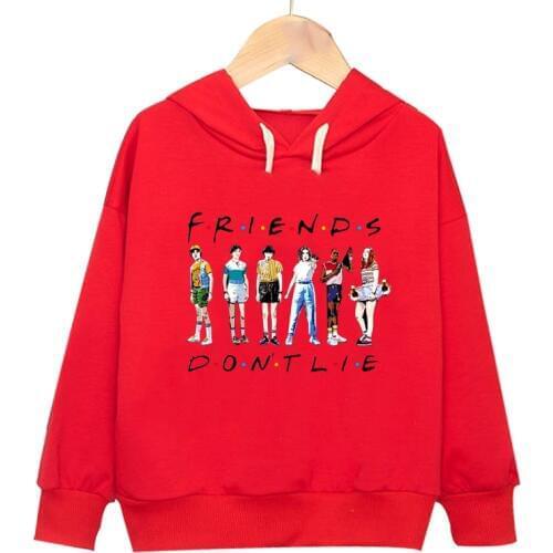 New Stranger Things Boys Girls Hoodies Childrens Friends Don't Lie Sweatshirts Fashion Kids Long Sleeve Costume 3-10Y Unisex