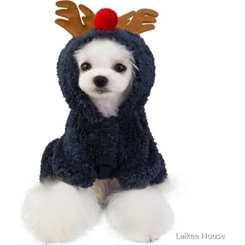 Autumn And Winter Christmas Thick Deer Fleece Pet Dog Clothing For Pug Chihuahua Yorkshire Pet Cloth Jacket Coat Pets Costume