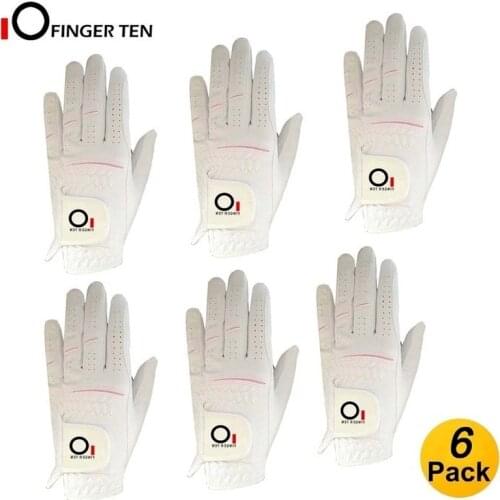 Hot Sale Premium All Weather Grip Golf Gloves Women Left Hand Right Hand Rain Grips White Pink Size S M L XL