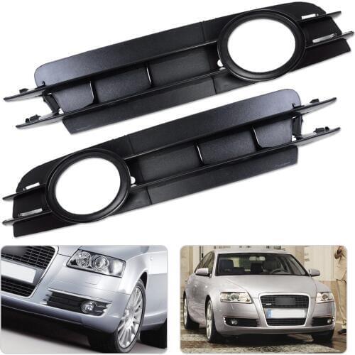 Beler 2x 4F0807681A 4F0807682A Front Fog Light Lamp Grill Grille for Audi A6 and A6 Quattro C6 2005 2006 2007 2008