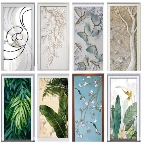 Landscape Door Stickers Self-adhesive Decor Renovation Bedroom Wardrobe Bathroom Toilet Waterproof Glass Stickers Wall Decals