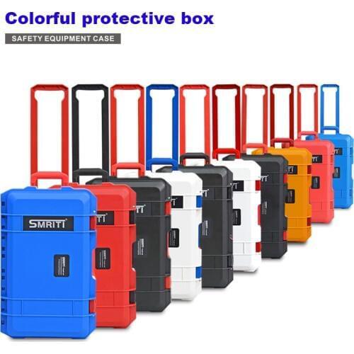 Professional Color protective box waterproof toolbox equipment box plastic toolbox pull rod aviation box customized Draw bar box