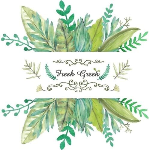 PVC removable Waterproof New green leaf pastoral style wall sticker for bedroom Living Room wedding party backdrop decoration