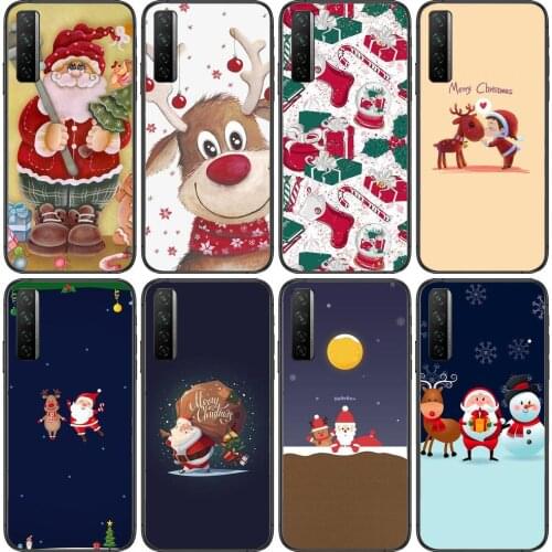Christmas Black Cover Phone For Samsung Galaxy A71 Case Galaxy A51 Cases A50 S20 plus 5g Soft Coque Shell