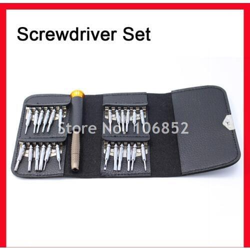 SD006 Free Shipping 25 in 1 Multi-functional Leather Style Screwdriver Set Phone Laptop Glasses Repair Screw Driver Kit