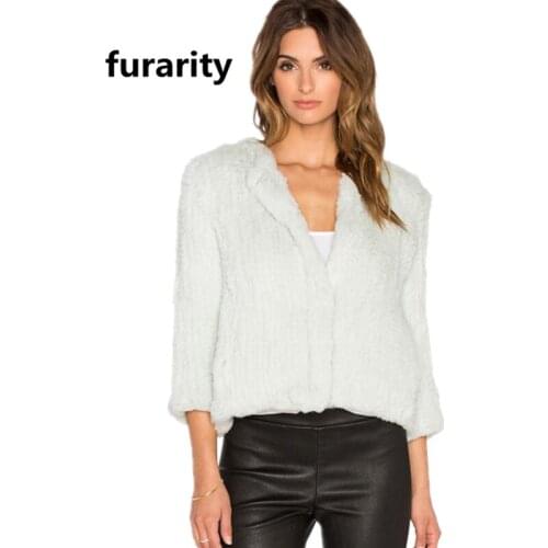 SF0006 2016 New Fashion Women Fur Coat Real Rabbit Fur Jacket Short Sleeve Women Female Noble Luxury Real Fur Coat High Quality