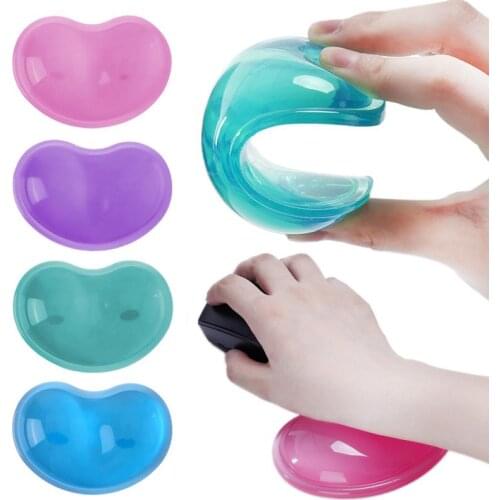 Silicone Heart Shaped Mouse Pad Cold Transparent Wrist Rest Support Pads Transparent Jelly Design Comfort Clear Mouse Pads