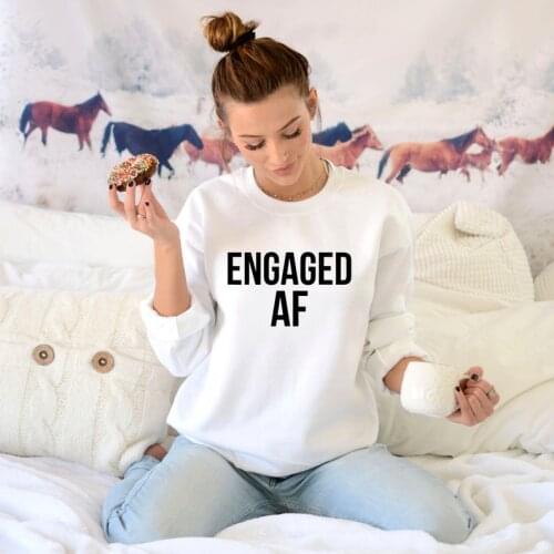 Skuggnas New Arrival Engaged AF Mrs Sweatshirt Bachelorette Engagement Gift Engagement Gift Jumper Future Mrs Sweatshirt