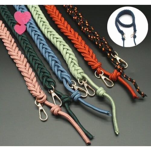 Hand-woven Rope Bag Shoulder Strap Replacement Strap Diagonal Strap With Color Solid Color Wild Style Thin Strap Accessories