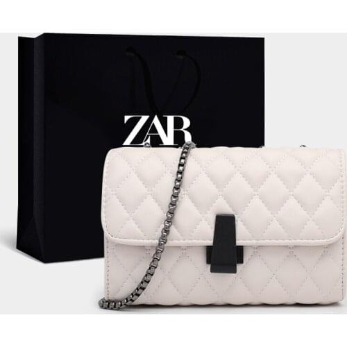 Geometric Women Beige White Handbags Quilted Leather Chain Crossbody Shoulder Bags Ladies Evening Purse Luxury Designer Brand