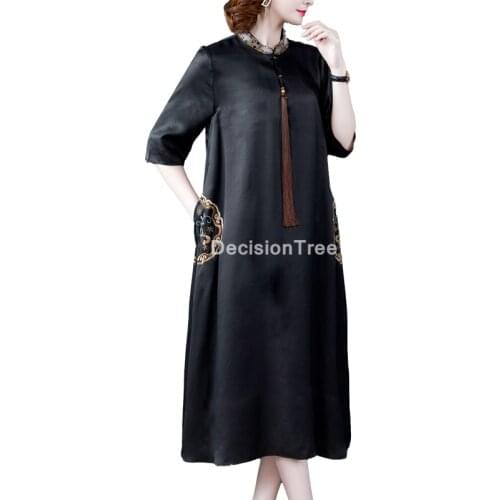 2021 oriental dress women cheongsam chinese style traditional dress satin qipao robe vestidos dress outfit elegant party dress