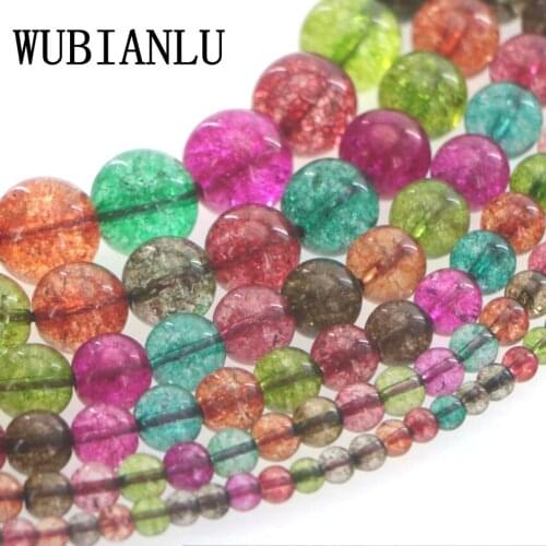 WUBIANLU 4-14mm Tourmaline Smooth Bedas For Jewelry Making Loose Spacer Round Beads DIY Necklace Bracelet DIY Necklace Bracelet