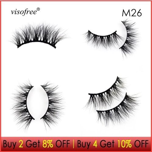 Visofree Eyelashes 3D Mink Lashes Wispy lashes Cruelty free Mink Eyelashes Handmade lashes Natural Long False Eyelashes Makeup