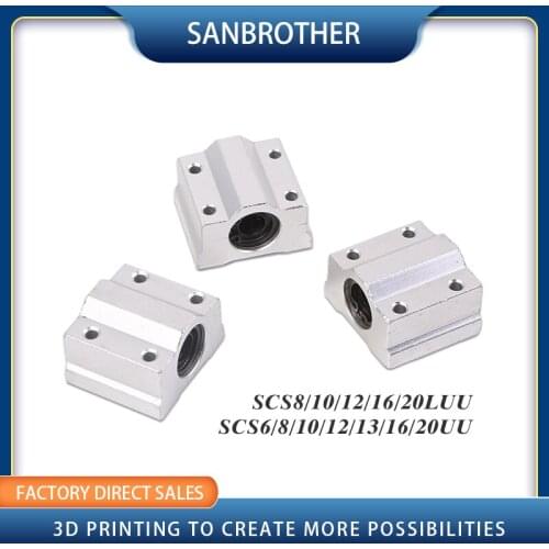 4pcs Linear Motion Ball Bearing Slide Block Bushing SC8UU SCS8UU SC10UU SCS12UU SCS16UU SC20UU Linear Shaft CNC 3D Printer Parts