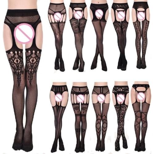 Embroidery Sexy Stockings 2018 Women New Kousen Female Black Thigh Lace Elastic Net Pantyhose Cute Bas Femme Fishnet Hosiery