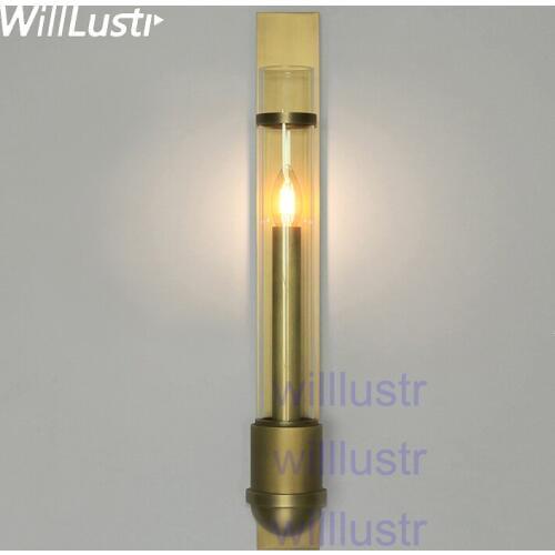 Willlustr copper or stainless steel wall sconce modern lighting porch staircase hotel vanity light blown clear glass shade lamp