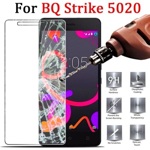 2pcs/lot BQ 5020 Screen Protector 9H 2.5D Premium Tempered Glass Film For BQ Strike 5020 BQS5020 5.0 inch Protective Films Case