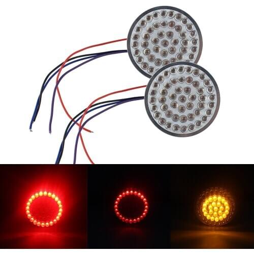 1 pair New Red brake lights Running Light Amber Turn Signal LED Turn Signal bullet style inserts