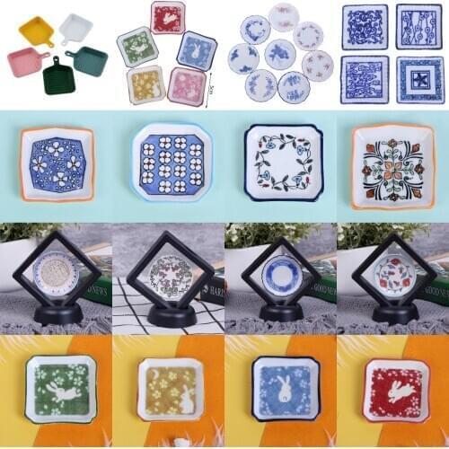Multi Styles Dollhouse Miniature Trays Plates Doll Mini Food Dishes Tableware Kitchen Toys Doll House Accessories 1pc or 1set