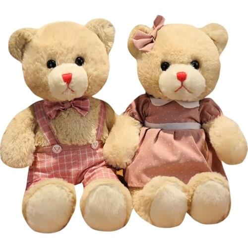 1pc 35cm Kawaii Couple Teddy Bear Plush Toys Lovely Bear with Skirt Pillow Nice Gift for Lover Girls Kids Valentines Gifts