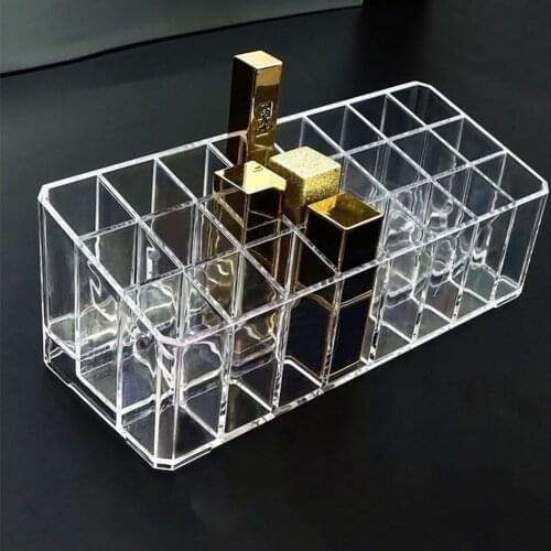 24 Grid Lipstick Box Acrylic Makeup Storage Organizer Cosmetic Stand Holder
