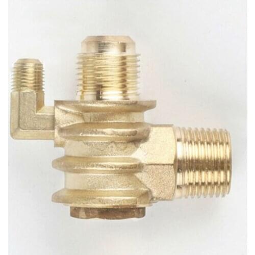 3-Port Check Valve Brass Male-Threaded Workshop Replacement Air Compressor Check Valve
