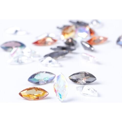 5x10mm Cubic Zirconia Stone Strass Nails Decoration Zircon Stone Pointback Zircon Stones Glue On Rhinestones