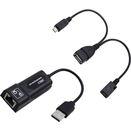 USB 2.0 to RJ45 Adapter/ 2X Mirco USB Cable LAN Ethernet Adapter for Amazon Fire TV 3 or Stick GEN 2