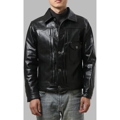 AZ1905-7 Read Description! Asian Size Good Genuine Goat Leather Jacket 3 Colours