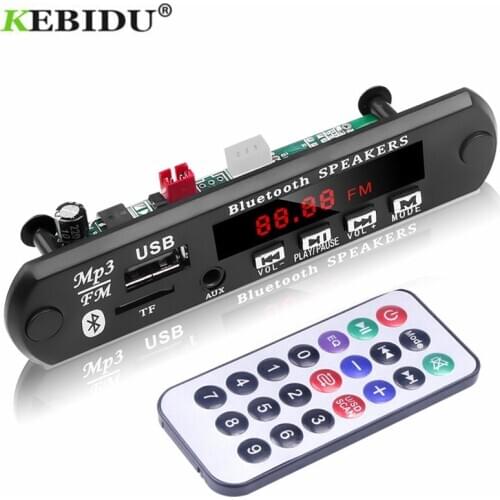 KEBIDU Recording Wireless Bluetooth 5V 12V MP3 Decoder Board MP3 Player Module Support USB TF AUX FM Audio Radio Module