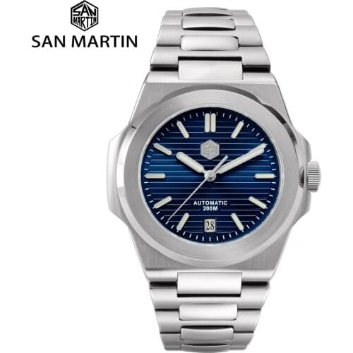 San Martin Diver Retro Classic Luxury Sapphire Crystal 20Bar BGW-9 Luminous Мужские Aвтоматические Mеханические часы